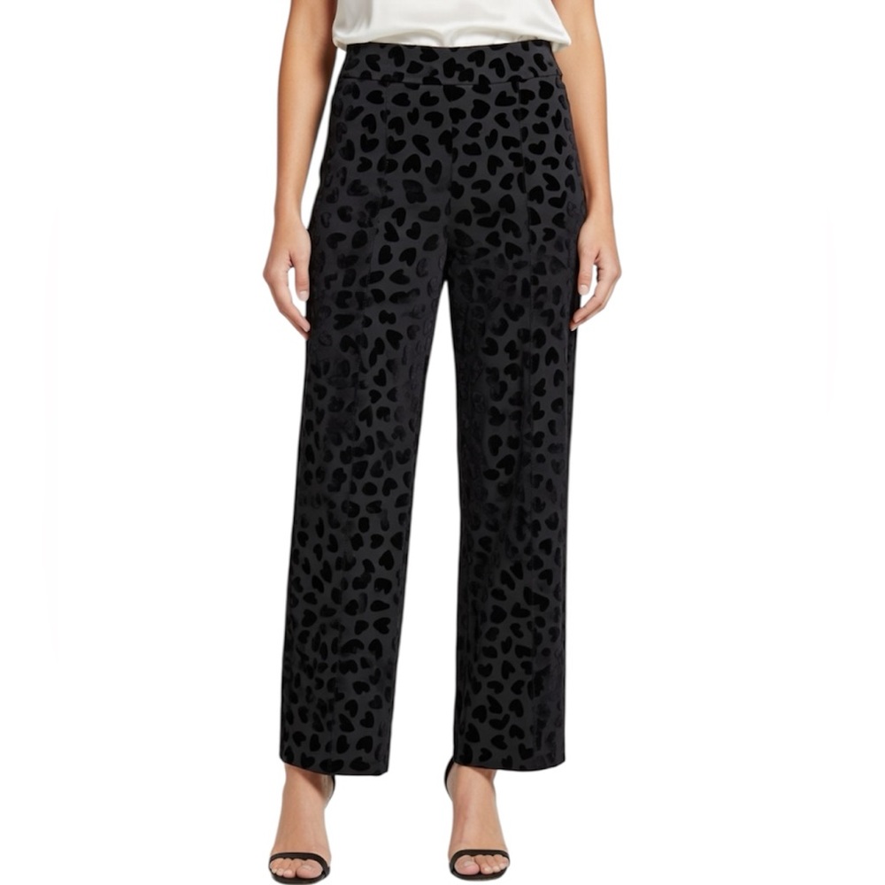 Ann Taylor Velvet Heart High Rise Wide Leg Cropped Pants